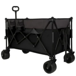 FURNIinspire Outdoor Serving Carts Extra 480lbs Large Tall Heavy-Duty Folding Wagon Cart All-Terrain Wheels Side Pockets, Black, 41.34"*25.2"*44.17" -Home Haven Furniture Store GUEST 528e11d2 4a9d 44bd a6a6 2c53f18f6445