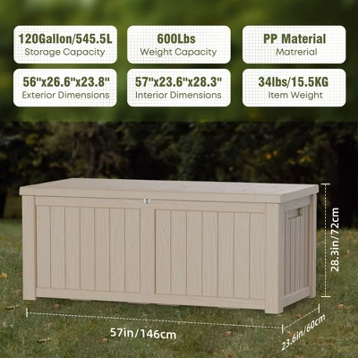FURNIinspire Deck Boxes Outdoor Storage Box, Outdoor Deck Storage Box, Lockable Patio And Garden Furniture Container, Weather-Resistant Deck Box 5 FURNIinspire Deck Boxes Outdoor Storage Box, Outdoor Deck Storage Box, Lockable Patio And Garden Furniture Container, Weather-Resistant Deck Box - Image 3