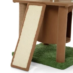 FURNIinspire Pet Tower Cat Tree With Artificial Leaves, Cat Condo And Scratching Post, Modern Cat Furniture, Brown, 19.30"*27.20"*76.80" -Home Haven Furniture Store GUEST 536086d6 7f9d 4339 94e1 224534bc96cd