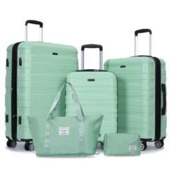 FURNIinspire Bag And Luggage Sets 5 Piece Expandable Hard Shell Suitcase Set Stylish Rolling Travel Luggage For Family, Green, 20.28"*11.42"*30.31" -Home Haven Furniture Store GUEST 5427bfc4 a6fb 43a3 ad51 245074d7a595