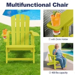 FURNIinspire Patio Accent Chairs Outdoor Folding Chairs Adirondack Chair, Portable Chair With Handles For Beach, Backyard, Yellow, 31.4"*29.6"*36.4" -Home Haven Furniture Store GUEST 54b013d4 fcfa 4ad8 9a90 0084bab2e6ca