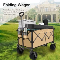 FURNIinspire Outdoor Serving Carts Heavy Duty Foldable Utility Wagon Terrain Quiet Wheels For Camping Gardening Picnic, Brown, 38.58"*24.02"*39.17" 10 FURNIinspire Outdoor Serving Carts Heavy Duty Foldable Utility Wagon Terrain Quiet Wheels For Camping Gardening Picnic, Brown, 38.58"*24.02"*39.17" -Home Haven Furniture Store GUEST 5551bbce 37f6 45d9 80c3 986f3b5574d0