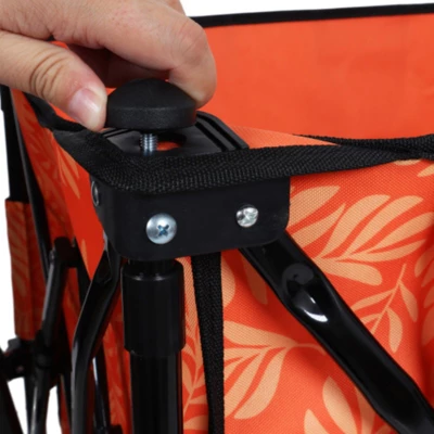 FURNIinspire Outdoor Serving Carts Colorful Heavy-Duty 480lbs Folding Wagon Cart With Bonus Picnic Mat All Terrain Wheels, Orange, 37.4"*23.03"*38.98" 6 FURNIinspire Outdoor Serving Carts Colorful Heavy-Duty 480lbs Folding Wagon Cart With Bonus Picnic Mat All Terrain Wheels, Orange, 37.4"*23.03"*38.98" - Image 4