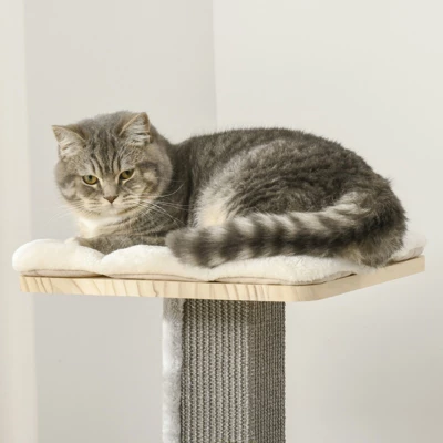 FURNIinspire Cozy-House Cat Tree For Indoor Cats With Pillow-Covered Perches, Spinning Toy, Modern Climbing Activity Cat Tower, 27.5"*19.8"*49.3" 6 FURNIinspire Cozy-House Cat Tree For Indoor Cats With Pillow-Covered Perches, Spinning Toy, Modern Climbing Activity Cat Tower, 27.5"*19.8"*49.3" - Image 4