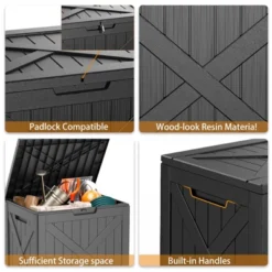 FURNIinspire Deck Boxes 32 Gallon Deck Box, Outdoor Storage Boxes, Storage Deck Box For Garden Tools, All Weather Use, Black, 17“*22”*21“ 9 FURNIinspire Deck Boxes 32 Gallon Deck Box, Outdoor Storage Boxes, Storage Deck Box For Garden Tools, All Weather Use, Black, 17“*22”*21“ -Home Haven Furniture Store GUEST 57b1634e e6c9 46f8 9c09 bef8b80aac3d