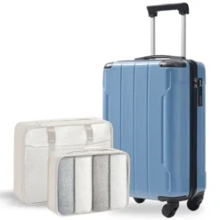 FURNIinspire Bag And Luggage Sets 20 Inch Luggage Set, Lightweight Checked Suitcase With 2 Mesh Bag Travel Business, Blue, 8.3"*13.6"*21.5" -Home Haven Furniture Store GUEST 58664718 e53e 4040 b1e9 9b5a7377f25b