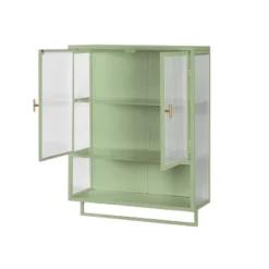 FURNIinspire Kitchen And Dining Cabinets Modern Wall Cabinet Closet Pantry Cabinets With Glass Door, Shelf, Towel Rack, Green, 9.06"*23.62"*30.71" -Home Haven Furniture Store GUEST 58c1c762 5186 44cd b36b 18e151fc5d25