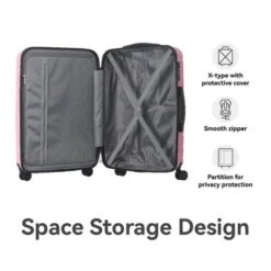FURNIinspire Bag And Luggage Sets 3 Piece Travel Hard Shell Luggage, Lightweight Rolling Suitcases With Wheels, Pink, 20.87"*11.61"*30.31" -Home Haven Furniture Store GUEST 5ae1581a fdb2 4a47 98a1 cb2f97fc9b09