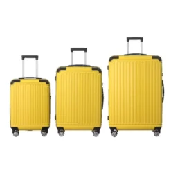 FURNIinspire Bag And Luggage Sets 3 Size Luggage Suitcases With Wheels, Hard Rolling Suitcase Set For Travel Business, Yellow, 20.87"*11.81"*30.31" -Home Haven Furniture Store GUEST 5b4cc8c1 f5f6 4922 b055 6cc64e7ea45c