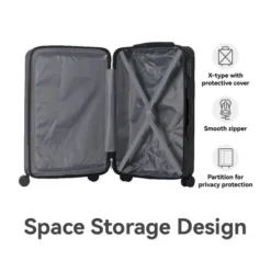 FURNIinspire Bag And Luggage Sets Hard Shell 3 Piece Suitcase Set, Travel Luggage Business Suitcases With Wheels, Black, 19.88"*10.63"*29.92" -Home Haven Furniture Store GUEST 5b858d72 f2e1 4f1e b247 5110ab20c948