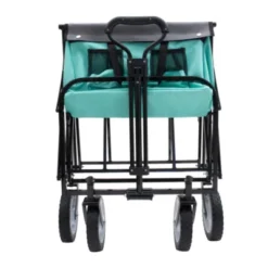 FURNIinspire Outdoor Serving Carts 360lbs Collapsible Foldable Wagon Cart With Strapping System For Camping Shopping, Blue, 35.04"*21.65"*38.98" -Home Haven Furniture Store GUEST 5c3dde87 eac2 4606 a6d4 9ec8302b0272