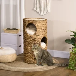 FURNIinspire Pet Beds Elevated Cat Bed, Cat Tower Kitten Bed Cat House, With Three Hideaways, Four Soft Plush Cushions, Brown, 15.75"*15.75"*28.75" 11 FURNIinspire Pet Beds Elevated Cat Bed, Cat Tower Kitten Bed Cat House, With Three Hideaways, Four Soft Plush Cushions, Brown, 15.75"*15.75"*28.75" -Home Haven Furniture Store GUEST 5cd247d3 e06b 450b 97d8 b91ec0bb916e
