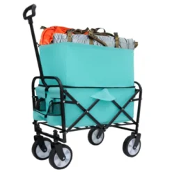 FURNIinspire Outdoor Serving Carts Utility Park Garden Cart Tool Customized Color Folding Camping Trolley Outdoor Beach, Blue, 25.98"*17.32"*37.4" -Home Haven Furniture Store GUEST 5d04765c d011 44c0 84d2 1962125c29bb