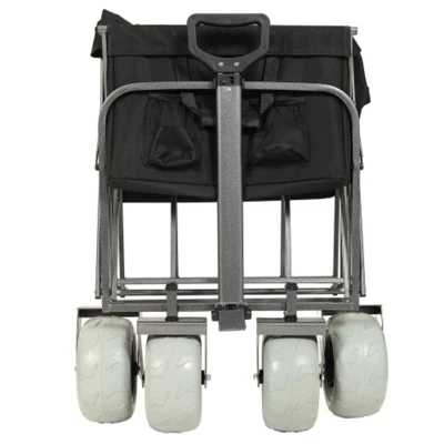 FURNIinspire Outdoor Serving Carts Heavy Duty 500lb Capacity Beach Wagon Foldable Utility Cart For Camping, Black, 37.4"*23.03"*38.98" 5 FURNIinspire Outdoor Serving Carts Heavy Duty 500lb Capacity Beach Wagon Foldable Utility Cart For Camping, Black, 37.4"*23.03"*38.98" - Image 3