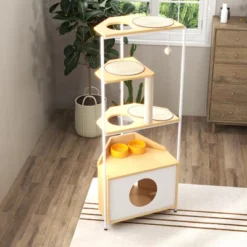 FURNIinspire Corner Cat Tower, Cat Tree With Scratching Post, Cat Condo With Feeding Station, Pet Furniture For Indoor Cats, 24.8"*15.7"*58.4" -Home Haven Furniture Store GUEST 5e731891 20c3 4ffc a054 838daf7e15b1