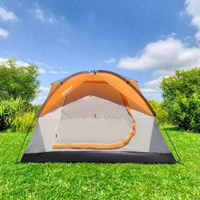 FURNIinspire Camping Tents Family Camping Tent, Outdoor Double Layers Waterproof Tent With Rainproof Top And Mesh Windows, Orange, 78.7"*78.7"*53.1" 7 FURNIinspire Camping Tents Family Camping Tent, Outdoor Double Layers Waterproof Tent With Rainproof Top And Mesh Windows, Orange, 78.7"*78.7"*53.1" - Image 5