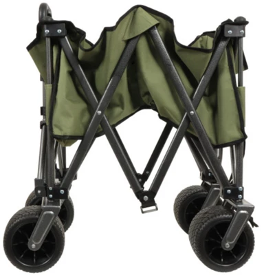 FURNIinspire Outdoor Serving Carts Collapsible Foldable Extended Wagon With 480lb Weight Capacity All-Terrain Beach Wheels, Green, 37.8"*21.65"*34.33" 5 FURNIinspire Outdoor Serving Carts Collapsible Foldable Extended Wagon With 480lb Weight Capacity All-Terrain Beach Wheels, Green, 37.8"*21.65"*34.33" - Image 3