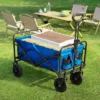 FURNIinspire Wheelbarrows And Lawn Carts Collapsible Folding Wagon Car, Heavy Duty Utility Wagon With All-Terrain Wheels, Blue, 20"*34.6"*39" 2 FURNIinspire Wheelbarrows And Lawn Carts Collapsible Folding Wagon Car, Heavy Duty Utility Wagon With All-Terrain Wheels, Blue, 20"*34.6"*39" -Home Haven Furniture Store GUEST 60a71563 f2d2 4ef3 bf8d 6c5297f016ec