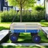 FURNIinspire Wheelbarrows And Lawn Carts Outdoor Wagon Pulling Air Tires Garden Cart, Lawn Cart With Pull Handle, Blue, 39“*19"*20" -Home Haven Furniture Store GUEST 6308bc8a 6468 4f53 894e 196d109b7ed7