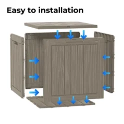 FURNIinspire Deck Boxes, Portable Storage Box With Waterproof Function For Patio Furniture, Garden Tools, All Weather Use, Brown, 22.09"*17.09"*20.87" -Home Haven Furniture Store GUEST 6385e19a 1ecb 4402 8272 4de04e1c2eec