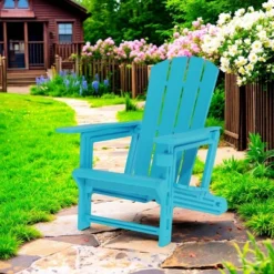 FURNIinspire Patio Accent Chairs Outdoor Folding Chairs Adirondack Chair, Portable Chair With Handles For Beach, Backyard, Blue, 31.4"*29.6"*36.4" -Home Haven Furniture Store GUEST 63ab397d b86d 48dc 817c 2c9771c3cd1e
