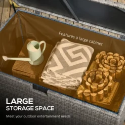 FURNIinspire Utility Storage Cabinet 113 Gallon Deck Box Rattan Outdoor Storage Box Waterproof Storage Container For Indoor, Grey, 47.2"*6.70"*30.7" -Home Haven Furniture Store GUEST 648ddd21 ffde 4238 9bcf 6862702e077e