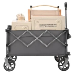 FURNIinspire Outdoor Serving Carts Folding Wagon Cart Beach Wagon 450lb Heavy Duty Foldable Wagon For Camping Sports, Gray, 36.22"*22.05"*39.37" -Home Haven Furniture Store GUEST 66079108 19eb 4418 89c0 938f0050cfa4