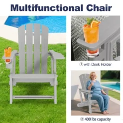 FURNIinspire Patio Accent Chairs Outdoor Folding Chairs Adirondack Chair, Portable Chair With Handles For Beach, Backyard, Gray, 31.4"*29.6"*36.4" -Home Haven Furniture Store GUEST 6805bb27 ed57 43e6 9919 a5f0eb8dc620