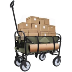 FURNIinspire Outdoor Serving Carts Foldable Wagon Cart Beach Wagon Utility Wagon Grocery Cart 3pcs Plastic Liner Cover, Green, 25.98"*17.32"*37.4" -Home Haven Furniture Store GUEST 68b8f30e a414 4630 b905 bb661903aefb
