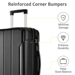 FURNIinspire Bag And Luggage Sets 3 Piece Suitcase Set, Expandable Hard Shell Carry On Luggage Sets, Travel Luggage Black, 12"*18.3"*29.9" -Home Haven Furniture Store GUEST 68ea3888 2051 4388 bbe0 0f873e58ced7