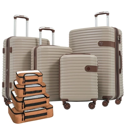 FURNIinspire Bag And Luggage Sets 4 Piece Luggage Set, Carry On Luggage Suitcase With 4 Packing Cubes, Travel Luggage, Beige, 16.69"*12.4"*29.72" 7 FURNIinspire Bag And Luggage Sets 4 Piece Luggage Set, Carry On Luggage Suitcase With 4 Packing Cubes, Travel Luggage, Beige, 16.69"*12.4"*29.72" - Image 5