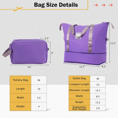 FURNIinspire Bag And Luggage Sets 2 Piece Luggage Set With Bags Spinner Wheels Abs Lightweight Suitcase With TSA Lock, Purple, 18"*12"*28" 4 FURNIinspire Bag And Luggage Sets 2 Piece Luggage Set With Bags Spinner Wheels Abs Lightweight Suitcase With TSA Lock, Purple, 18"*12"*28" - Image 2