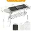 FURNIinspire Outdoor Grills, Griddles And Smokers Stainless Steel BBQ Grill Cooking Accessories For Camping, Picnics, Use, Silver, 30.3"*11.17"*7.5" -Home Haven Furniture Store GUEST 697bd5bf eb6e 4d4f a934 378718c4d49c