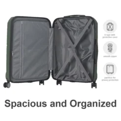 FURNIinspire Bag And Luggage Sets 3 Piece Rolling Luggage, Travel Hard Suitcase With Wheels, Stylish Suitcase Set, Green, 21.06"*11.81"*30.31" -Home Haven Furniture Store GUEST 69a650ae 6446 46f1 8f59 ebe30d32c934