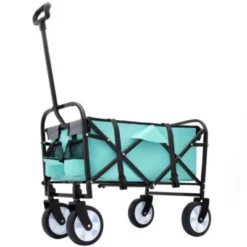 FURNIinspire Outdoor Serving Carts Fish 250L Collapsible Wagon Beach Wagon With Big Wheels For Camping, Sports, Blue, 25.98"*17.32"*37.4" -Home Haven Furniture Store GUEST 69bb654f 30bd 47ed b47e ff59223ff81d