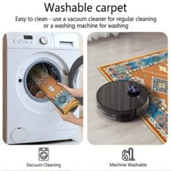 FURNIinspire Floor Mats Home 3 Piece Kitchen Rug Machine Washable Floor Mat For Living Room, Vintage Carpet, Non Slip, Red, 60"*20" -Home Haven Furniture Store GUEST 69f6a8f9 b4c4 4f8e 8695 0ea0ff21e125