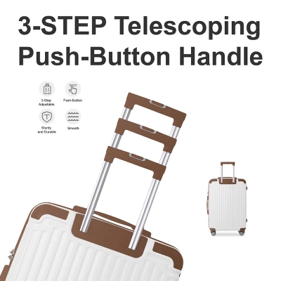 FURNIinspire Bag And Luggage Sets 3 Size Luggage Suitcases With Wheels, Hard Rolling Suitcase Set For Travel Business, Brown, 20.87"*11.81"*30.31" 6 FURNIinspire Bag And Luggage Sets 3 Size Luggage Suitcases With Wheels, Hard Rolling Suitcase Set For Travel Business, Brown, 20.87"*11.81"*30.31" - Image 4