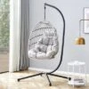 FURNIinspire Patio Swings Hanging Chair With Wicker Weave, Single Person Swing With Seat Cushion For Indoor And Outdoor, Gray, 37“*37"*79" -Home Haven Furniture Store GUEST 6cee9706 1ccd 41aa 93d1 1a3823e0906b