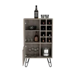 FURNIinspireWine Racks Bar Cabinet Kitchen Cupboard With 8 Built-In Wine Rack, Single Door, Storage Furniture, Gray, 13.3"*23.9"*13.3" -Home Haven Furniture Store GUEST 6d097016 5de6 44ce 83e1 1b9e9ce00692