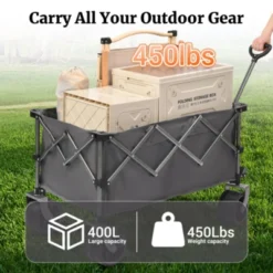 FURNIinspire Outdoor Serving Carts Folding Wagon Cart Beach Wagon 450lb Heavy Duty Foldable Wagon For Camping Sports, Gray, 36.22"*22.05"*39.37" -Home Haven Furniture Store GUEST 6e9e1cd7 73e3 4b55 b56c 8e18d33db777