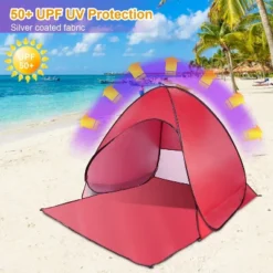 FURNIinspire Camping Tents Pop Up Beach Tent Sun Shade Shelter For Outdoor Beach Camping, Waterproof Tent Canopy, Red, 64.96"*59.06"*43.3" -Home Haven Furniture Store GUEST 6fa2fe7b 5f40 4ded b8e3 74e8d1d64c78