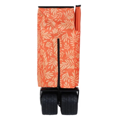 FURNIinspire Outdoor Serving Carts Colorful Heavy-Duty 480lbs Folding Wagon Cart With Bonus Picnic Mat All Terrain Wheels, Orange, 37.4"*23.03"*38.98" 5 FURNIinspire Outdoor Serving Carts Colorful Heavy-Duty 480lbs Folding Wagon Cart With Bonus Picnic Mat All Terrain Wheels, Orange, 37.4"*23.03"*38.98" - Image 3