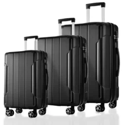 FURNIinspire Bag And Luggage Sets 3 Piece Suitcase Set, Expandable Hard Shell Carry On Luggage Sets, Travel Luggage Black, 12"*18.3"*29.9" -Home Haven Furniture Store GUEST 711817f9 fd1d 42c3 9dbb 3fde297de677