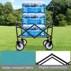 FURNIinspire Outdoor Serving Carts Foldable Wagon Cart Beach Wagon Utility Wagon Grocery Cart 3pcs Plastic Liner Cover, Blue, 25.98"*17.32"*37.4" -Home Haven Furniture Store GUEST 727dd24c d2af 4bc5 8ac6 584fb05887c5