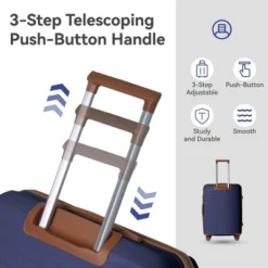 FURNIinspire Bag And Luggage Sets 3 Piece Textured Travel Luggage, Hard Suitcase Set With Wheels, Scratch-Resistant, Navy Blue, 21.46"*12.01"*30.51" -Home Haven Furniture Store GUEST 731f077c 6ef5 4fb4 b7d1 d055928f96e2