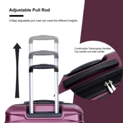 FURNIinspire Bag And Luggage Sets 5 Piece Expandable Hard Shell Suitcase Set Rolling Travel Luggage For Family, Dark Purple, 20.28"*11.42"*30.31" -Home Haven Furniture Store GUEST 733d7953 904b 49d0 883f 514b12762a12