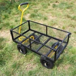 FURNIinspire Wheelbarrows And Lawn Carts Tools Cart Wagon Cart, Garden Cart Trucks With Solid Wheels And Yellow Handle, Black, 37“*19"*40" 11 FURNIinspire Wheelbarrows And Lawn Carts Tools Cart Wagon Cart, Garden Cart Trucks With Solid Wheels And Yellow Handle, Black, 37“*19"*40" -Home Haven Furniture Store GUEST 73b7a777 45c1 42d2 b965 cbe849cb1058