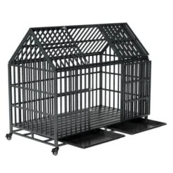 FURNIinspire Pet Crates And Houses 54 Inches Heavy Duty Dog Cage With Removable Roof And Wheels For Comfortable Pet Living, Black, 46"*29.5"*54" -Home Haven Furniture Store GUEST 747d626f dd2e 4ae9 9a20 adcd97c4a6c1