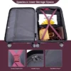 FURNIinspire Bag And Luggage Sets 5 Piece Expandable Hard Shell Suitcase Set Rolling Travel Luggage For Family, Dark Purple, 20.28"*11.42"*30.31" -Home Haven Furniture Store GUEST 75573470 e04b 4367 a36e ed1cede023d9