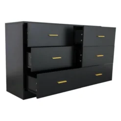 FURNIinspire Dressers 6 Drawer Dresser Storage Organizer For Bedroom, Nursery, Modern Clothes Closet Storage Cabinet, Black, 47.24"*15.55"*30.3" -Home Haven Furniture Store GUEST 75c3f9d3 19bd 4bde 9a04 cef416d3ccf8